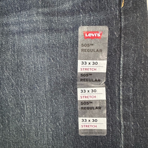 Levis 505 Jeans Mens Regular Fit Straight Leg Stretch 33x30 - Picture 4 of 8